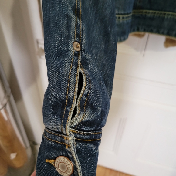 Old Navy Women's Blue Denim Sherpa Jacket - Picture 5 of 7